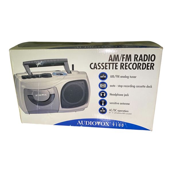 Audiovox 9100 AM/FM Radio Cassette Recorder (In Box)