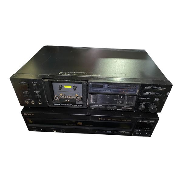 Yamaha K-700 Natural Sound Stereo Cassette Deck and Sony CDP-C305 CD Player