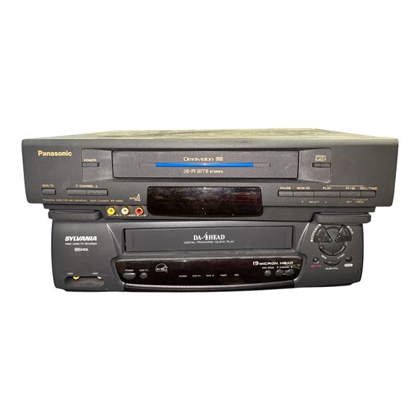 Panasonic Omnivision PV-4455 VHS VCR & Sylvania DA-4Head VHS VCR - Lot of 2