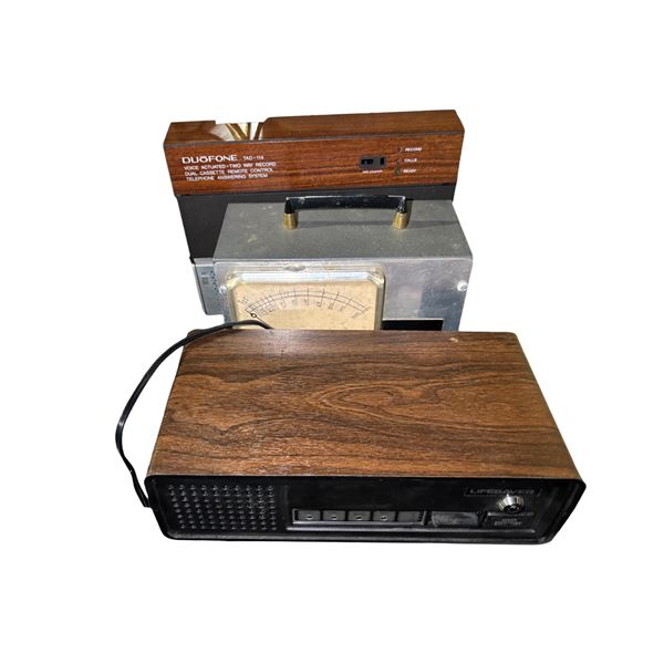 Group of 3 - Radio Shack Duofone TAD-114 Telephone Answering System, Lifesaver 1030CA Receiver, Port