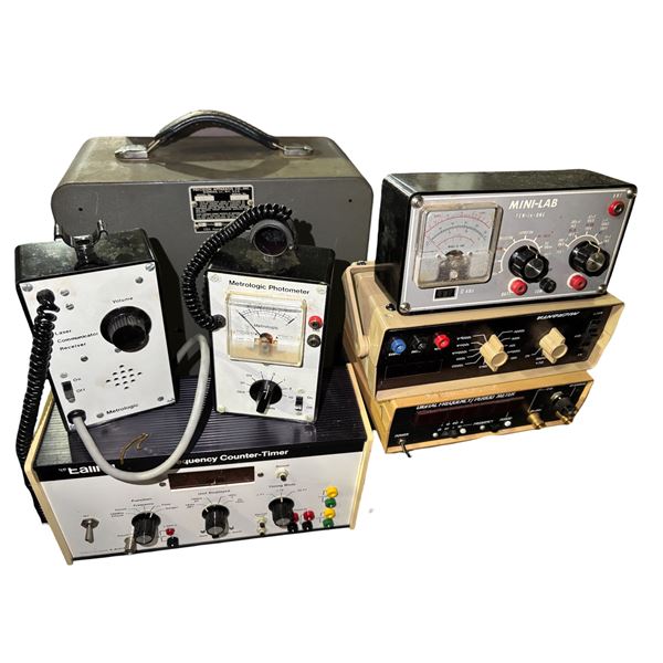 Group of 1970s Metrologic Laser Communicator, Metrologic Photometer, Berkeley Frequency Counter-Time
