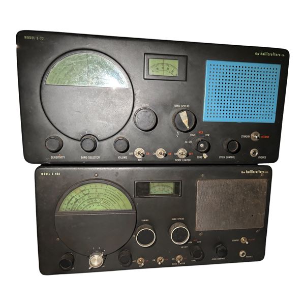 Group of 2 - 1950s Hallicrafters S-40A and S-77 Shortwave Receiver