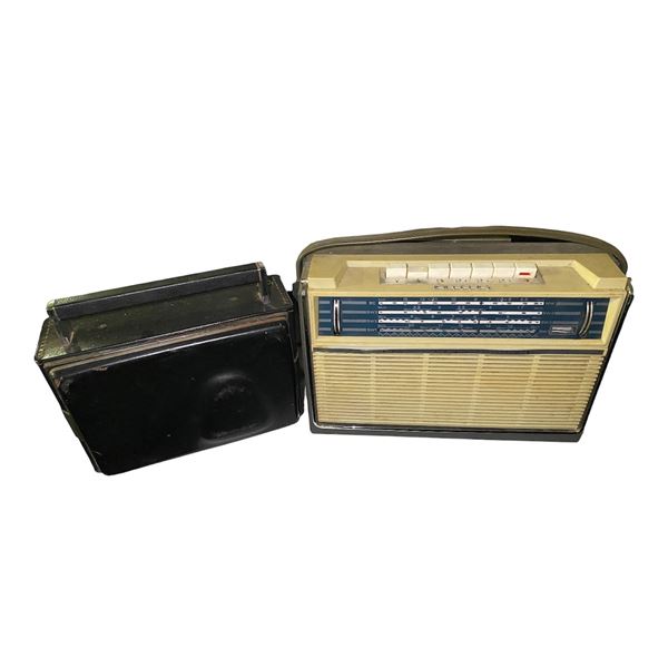 Group of 2 Vintage Portable Radios: Philips and Motorola