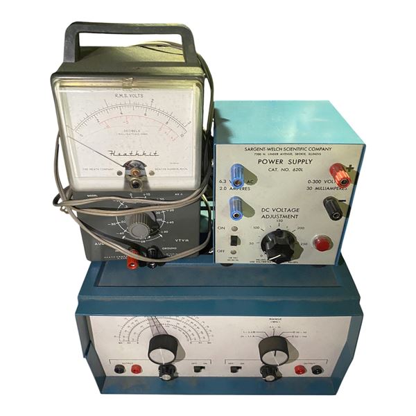 Laboratory Equipment Trio (Heathkit, Sargent-Welch, Heathkit Oscillator)
