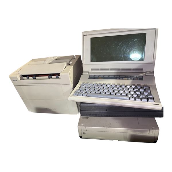 Vintage Audio Component Stack - Epson Printer, Zenith Data Systems, Toshiba T3100e, Etc.
