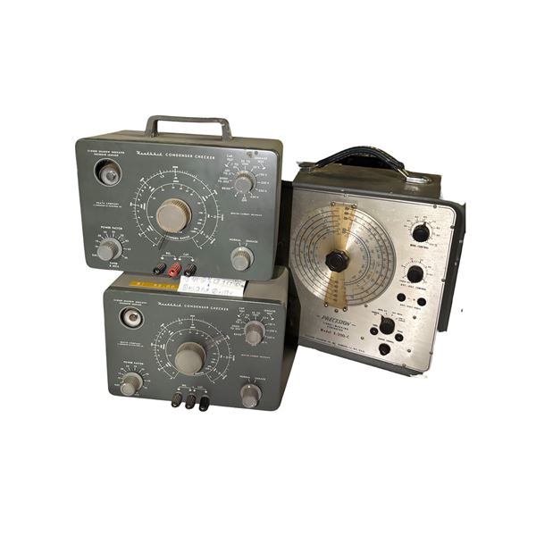 Vintage Test Equipment Trio (Heathkit Condenser Checkers & Precision Signal Generator)