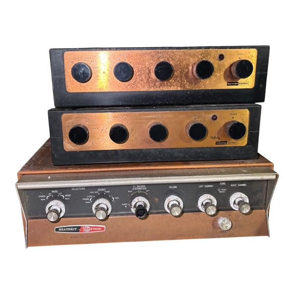 Vintage Harman Kardon & Heathkit A100 Audio Component Trio