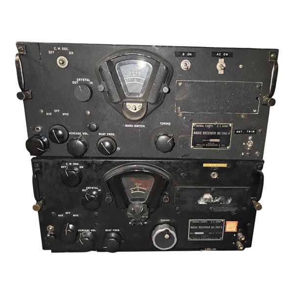WWII US Army Signal Corps BC-348-Q and BC-348-N Radio Receivers