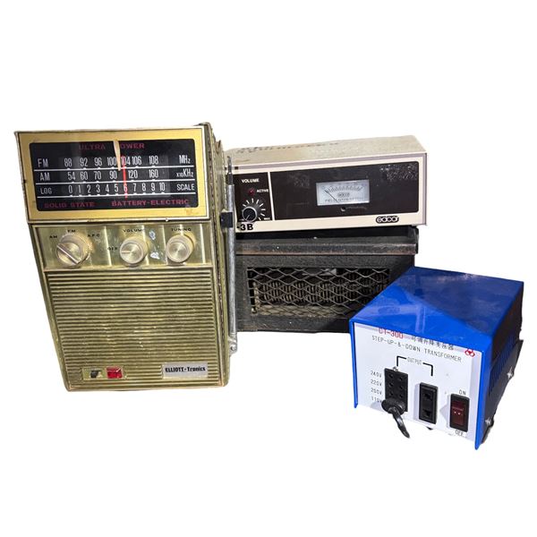 Group Lot: Elliott Tronics Radio, Field Strength Meter, CT-300 Transformer