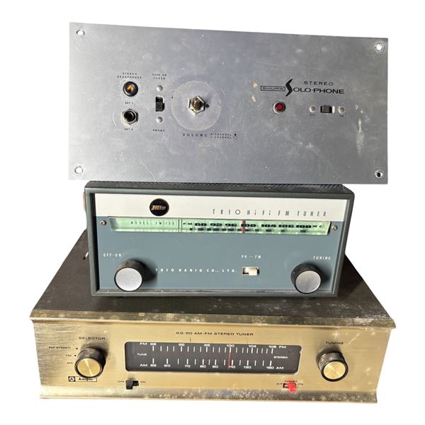 Group of 3 - Shure Solo-Phone Stereo, Trio FM Tuner, Knight Tuner