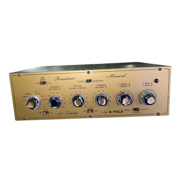 1950s DeWald Stereophonic Monaural Hi-Fi Preamplifier