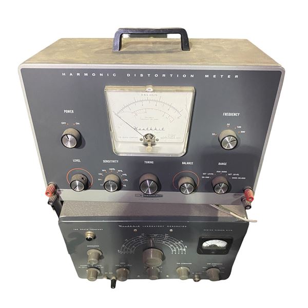 2-Pcs Heathkit Test Equipment: IM-19 Harmonic Distortion Meter and Laboratory Signal Generator
