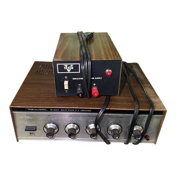 Realistic MPA-35 Amplifier and Vanco Power Supply