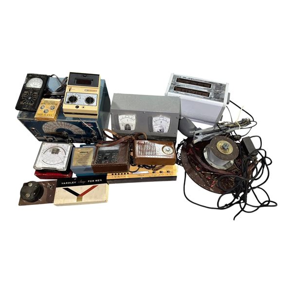 Group of Portable Radios, Test Equipment, Multimeter, Signal Generator, and More