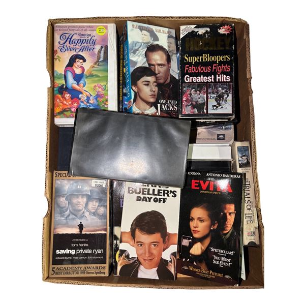 Box of Assorted Vintage VHS Tapes