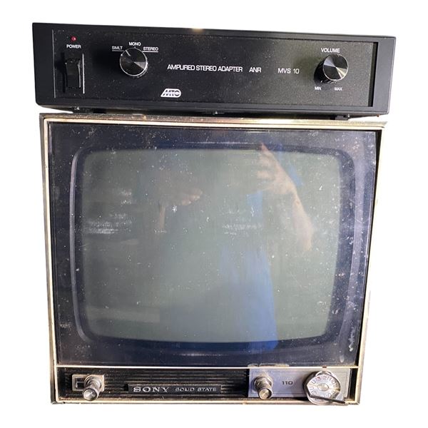 Sony Solid State Portable Television with MVS-10 Amplified Stereo Adapter