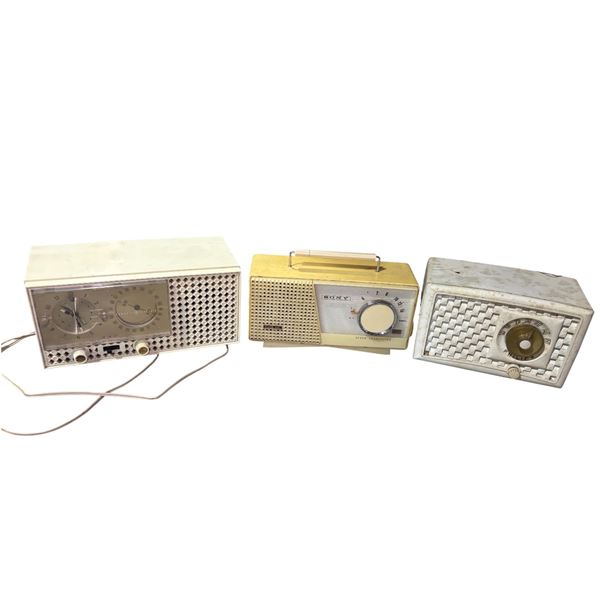 3-Pcs Vintage Radios - Sony, Philips, GE