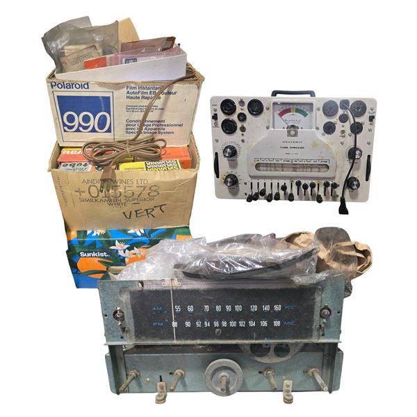 Group of Vintage Electronic Test Equipment and Radio Receiver