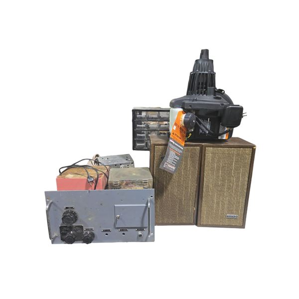 Group of Electronic Items: Vintage Ferris Signal Generator, Sentinel Radio, 2 Scott Speakers, and Mo
