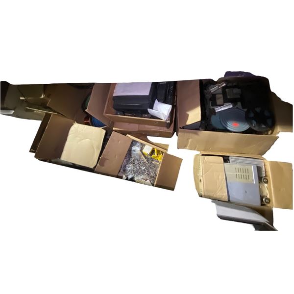 Group Lot: Vintage Electronic Parts, Resistors, Chassis, and Accessories