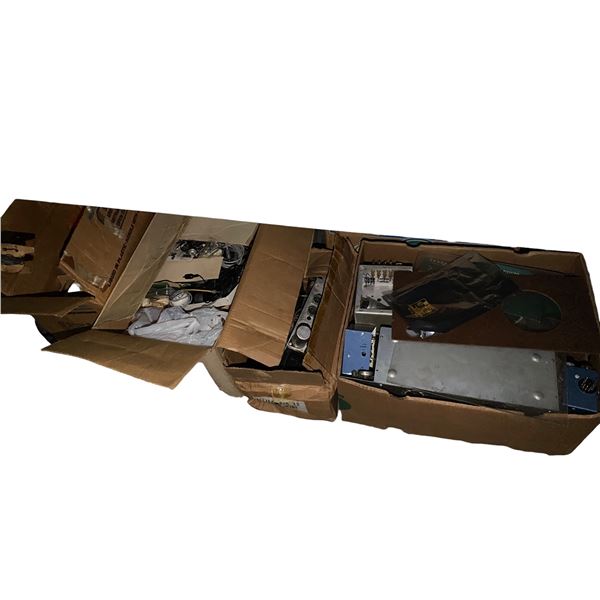Group Lot Includes Transmitters, Electronic Parts, Component Drives, and Amplifier Chassis
