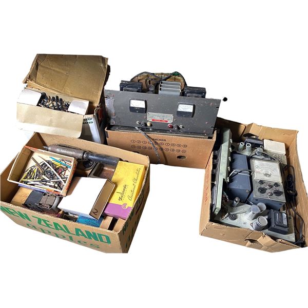 Assorted Vintage Test Equipmens, Radio Chassis, and Misc Parts