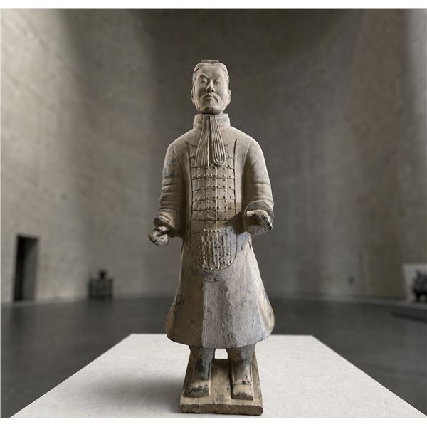 Life-Size Terracotta Warrior Statue - Middle-Ranking Officer, Approx. H70" x W25" x D23"