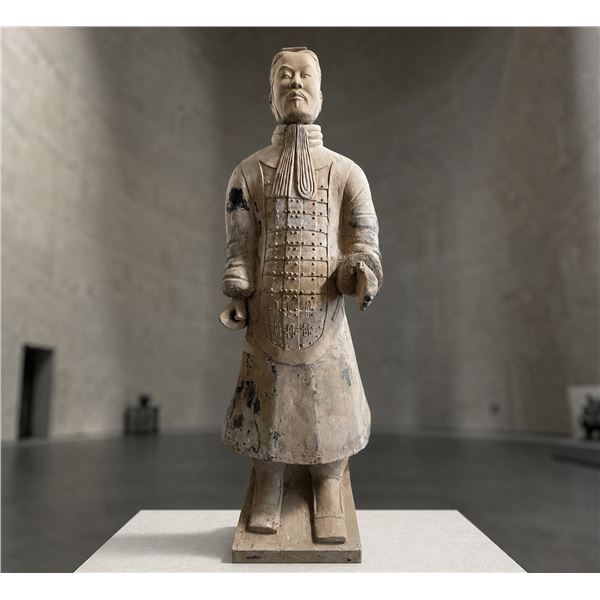 Life-Size Terracotta Warrior Statue - Middle-Ranking Officer, Approx. H70" x W26" x 22"
