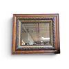 Image 1 : Large Antique Carved Wood & Gilt Mirror - Ornate Floral Relief Fra