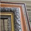 Image 3 : Large Antique Carved Wood & Gilt Mirror - Ornate Floral Relief Fra