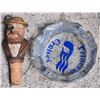 Image 4 : Vintage Barware & Souvenir Lot: Shaker, Pennants, Pipe, Metaxa, Amaretto di Saronno Bottles, and Mor