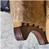 Image 3 : Vintage Gold Damask Tufted Slipper Chair
