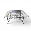 Image 1 : Sculptural Metal Branch-Base Glass Top Coffee Table (39.5x39.5x16)