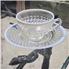 Image 2 : Vintage Hobnail Opalescent Glass Cup & Saucer Set