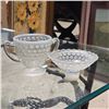 Image 2 : Vintage Hobnail Opalescent Glassware Lot - Footed Sherbets, Cups & Bowls