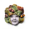 Image 1 : Majolica-Style Wall Pocket, Face with Leaves & Berries