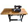 Image 1 : Lewis Industrial Sewing Machine with Wood Sewing Table - G.E. Lomas, Vancouver (47.5x20x30)