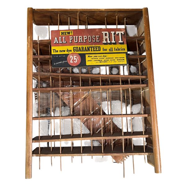 "All Purpose RIT" Dye Display Rack, Wood Advertising Fixture