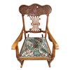 Image 1 : Carved Wood Rocking Chair with Tapestry Seat