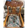 Image 2 : Carved Wood Rocking Chair with Tapestry Seat