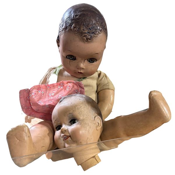 Antique Composition Baby Doll, Sleep Eyes w/doll head