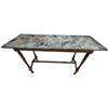 Image 1 : Antique Green Marble-Top Console Table (50x17x30.5)