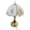 Image 1 : Table Lamp w/Floral Milk Glass Panel Shade