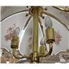 Image 3 : Table Lamp w/Floral Milk Glass Panel Shade