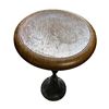 Image 1 : Vintage Wood-Top Swivel Stool, Cast Iron Pedestal Base