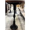 Image 3 : Vintage Wood-Top Swivel Stool, Cast Iron Pedestal Base