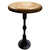 Image 1 : Vintage Wood-Top Swivel Stool, Cast Iron Pedestal Base