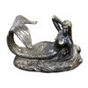 Image 1 : Large Bronze-Finish Mermaid Sculpture with Curled Tail