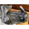 Image 2 : Large Bronze-Finish Mermaid Sculpture with Curled Tail