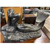 Image 3 : Large Bronze-Finish Mermaid Sculpture with Curled Tail